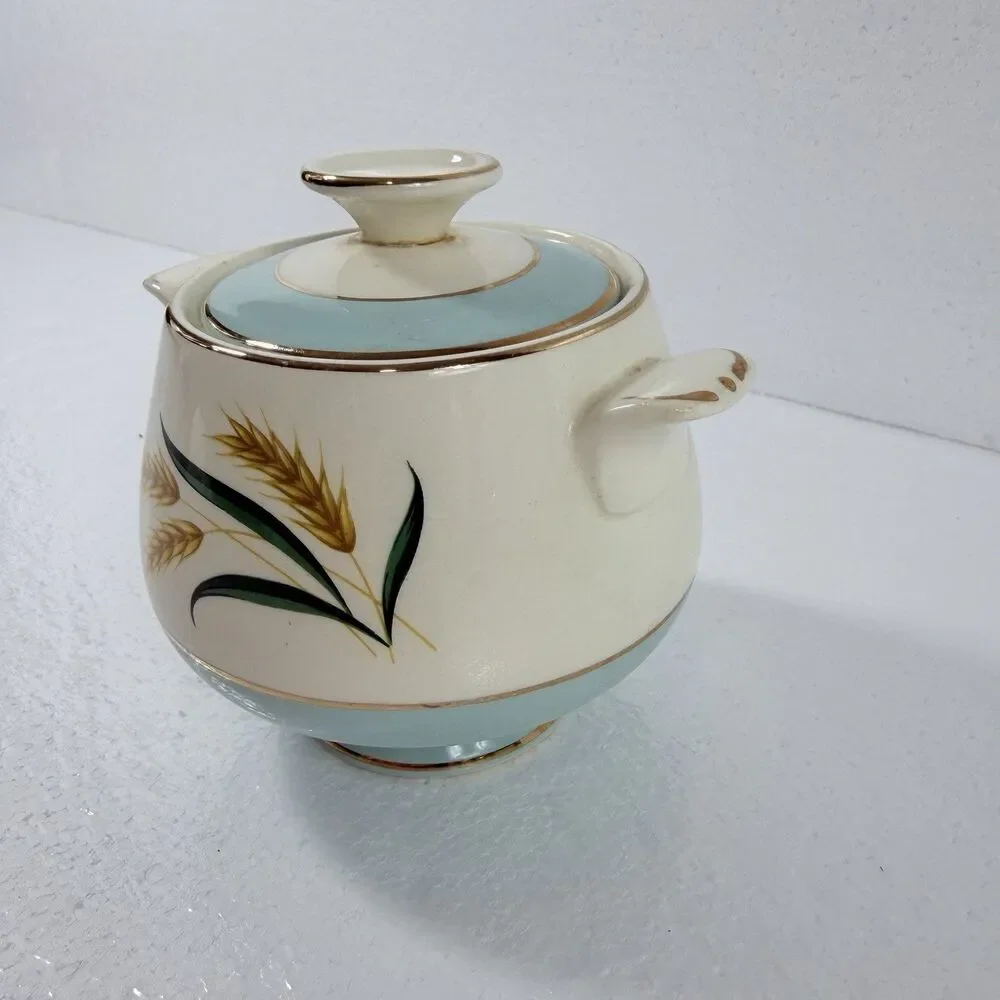 International D.S. CO. VIKING WHEAT Covered Sugar Dish 1950s-1960s Vintage